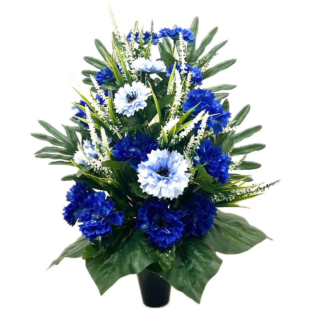 Bouquet Artificiel lesté cône funéraire Selena - Bleuets