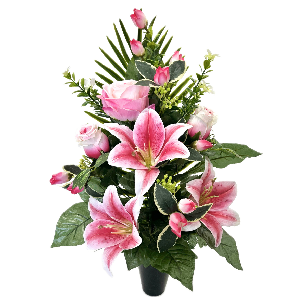 Bouquet Artificiel lesté cône funéraire Talissa Rose - Lys et Roses