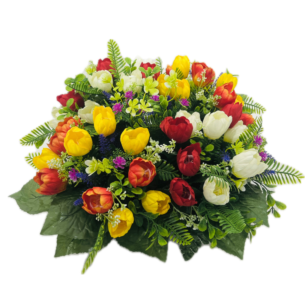 Composition Fleurs Artificielles Coussin Mélanie Multicolore - Tulipes