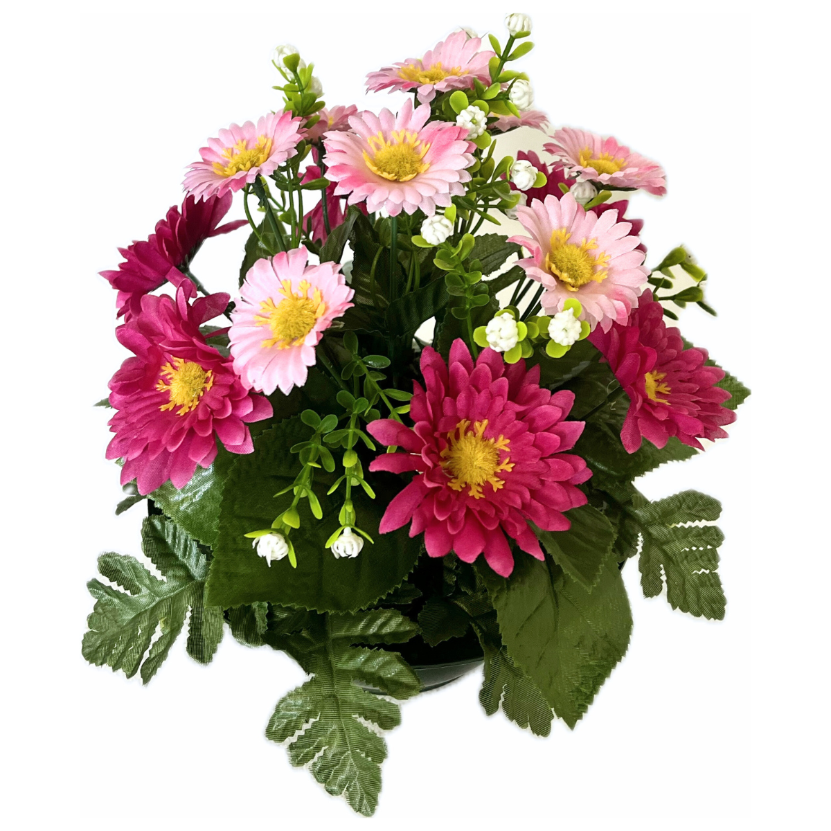 Coupe ronde Fleurs Artificielles Alexandrine Rose - Gerberas