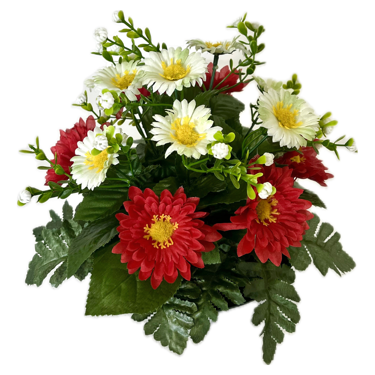 Coupe ronde Fleurs Artificielles Alexandrine Rouge - Gerberas