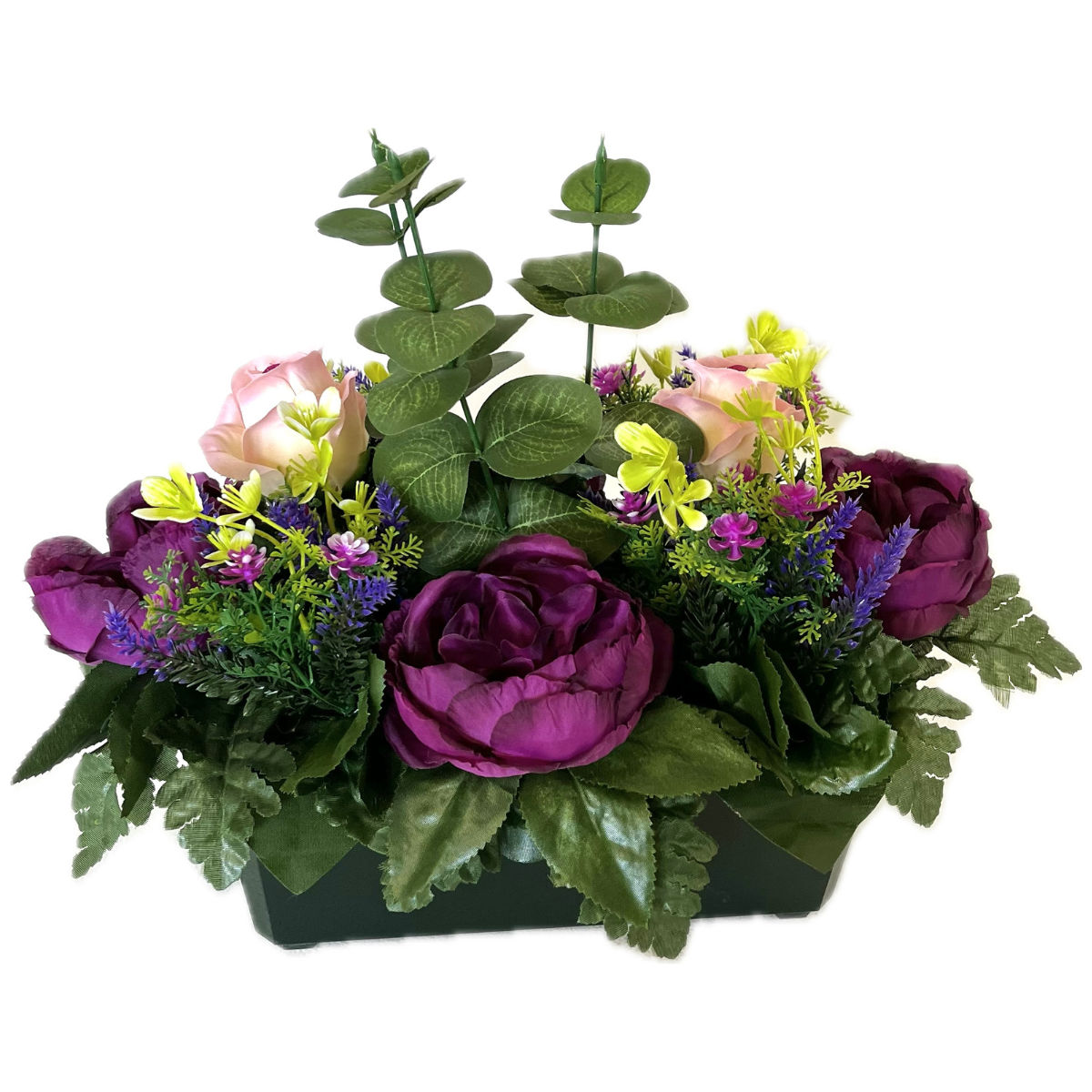 Jardinière Fleurs Artificielles Marinela Violet - Pivoines et Roses