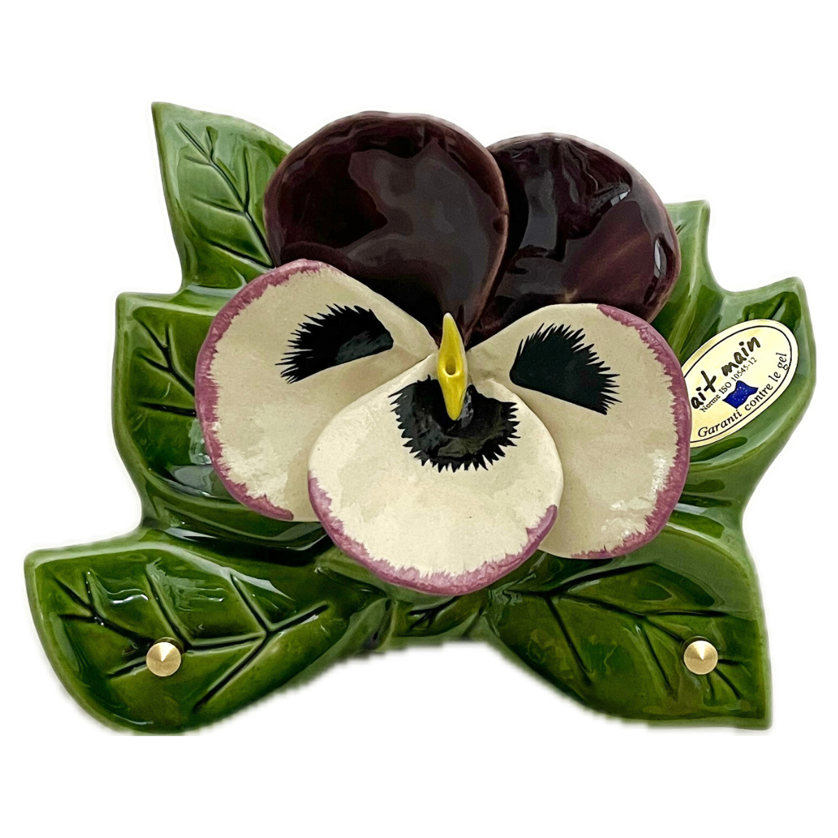 Plaque Funéraire Céramique Florale Montauro - Pensée Mauve