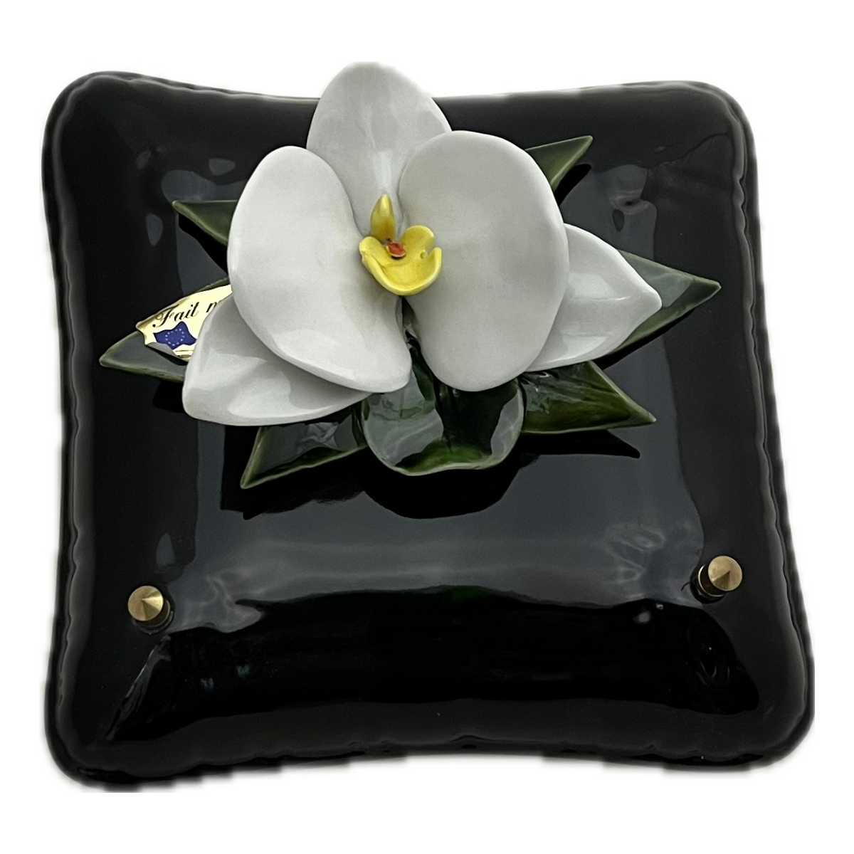 Plaque Funéraire Céramique Florale Spilinga - Coussin Orchidée
