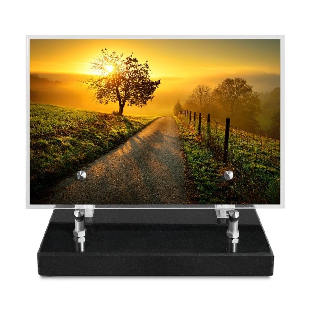 Plaque Funéraire Moderne Altuglas Gignac photo Nature 23x18cm