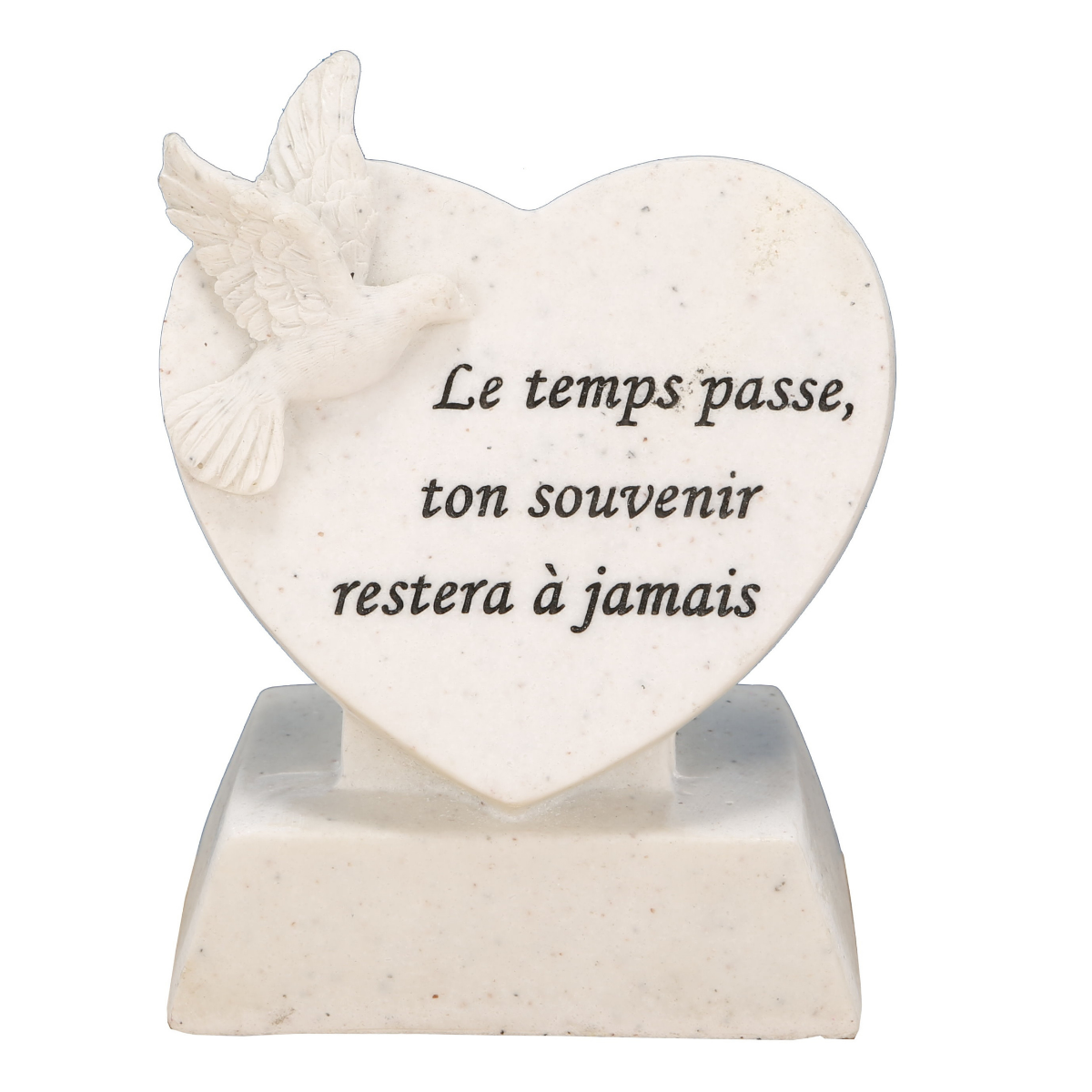 Statue funéraire résine Abramo Cœur avec Colombe