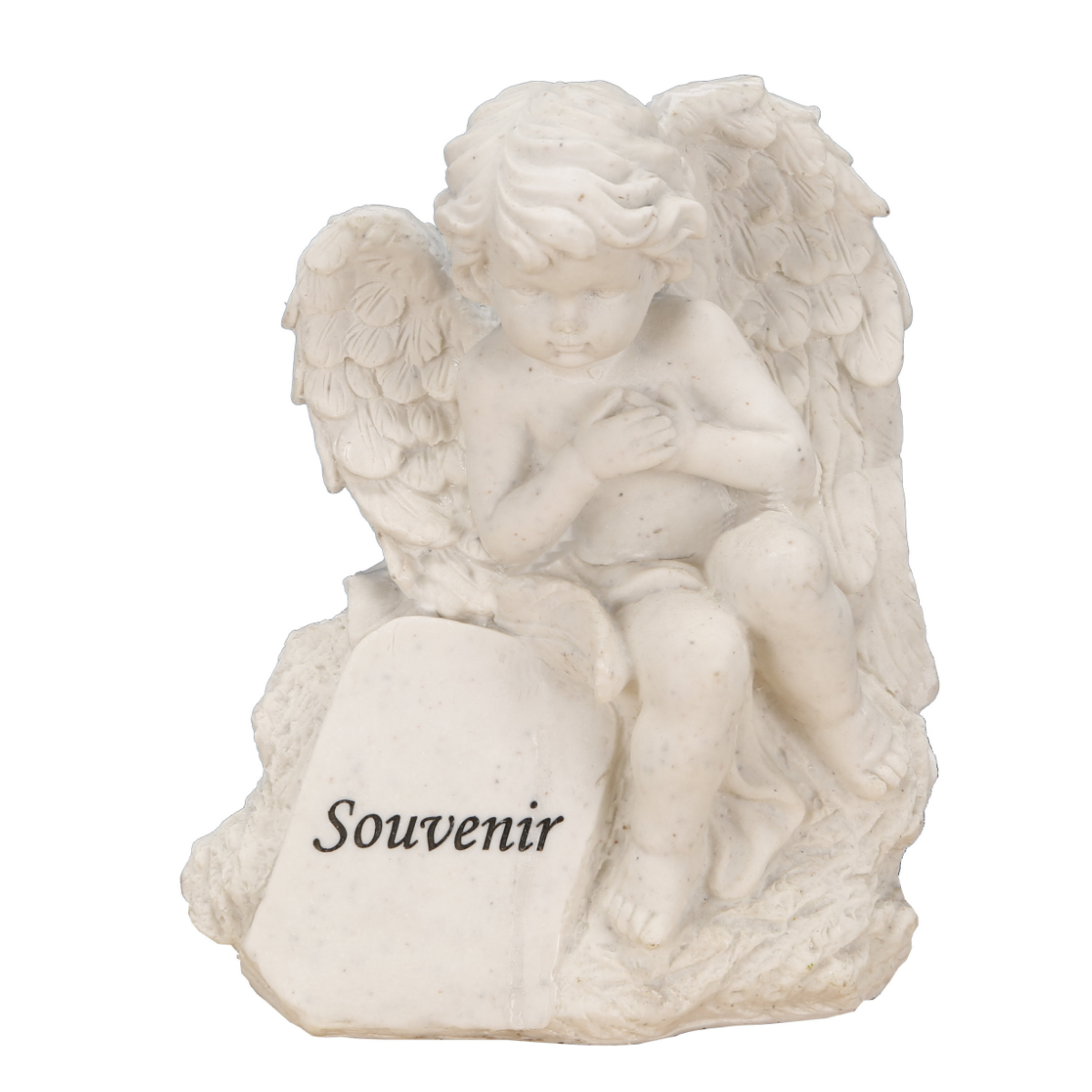 Statue funéraire résine Leandro Ange assis Souvenir