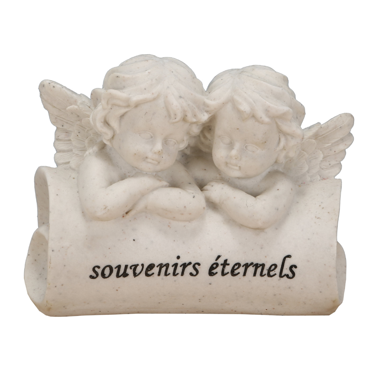Statue funéraire résine Plinio Couple Anges Souvenir Eternels