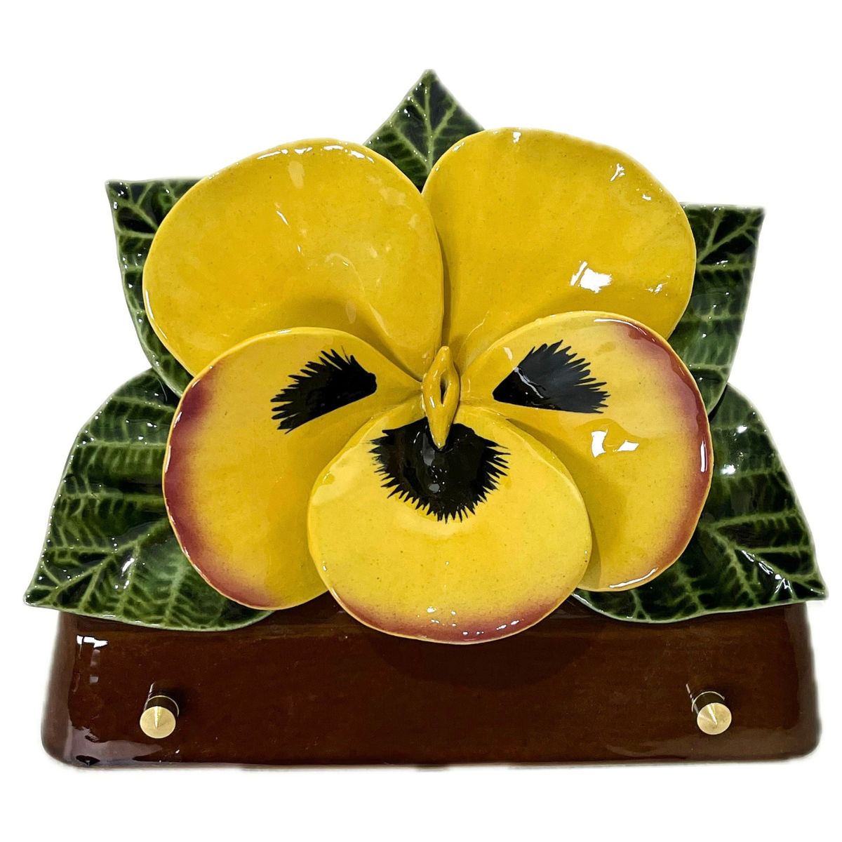 Plaque Funéraire Céramique Florale Ondine - Pensée Jaune